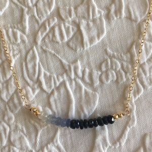 Dainty Gold and Blue Ombré Necklace